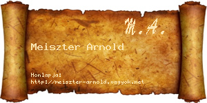 Meiszter Arnold névjegykártya